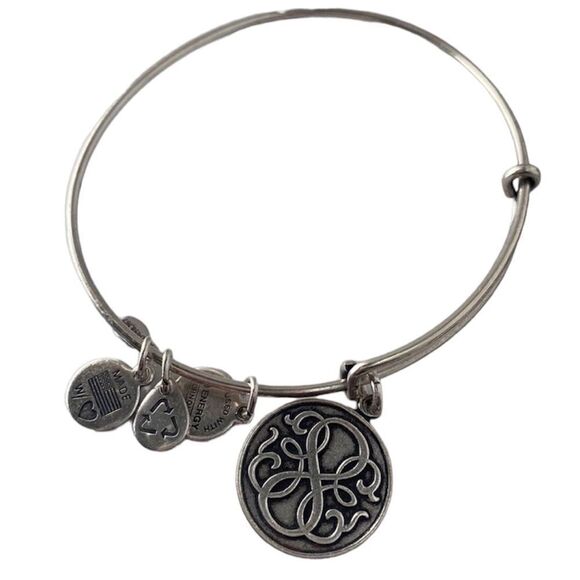 Alex and Ani 2015 Silver Scroll Design Medallion Bracelet! - Picture 1 of 7